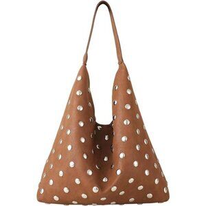 Studded Hobo Purse for Women, Leather Tote Bag Rivet Studded Shoulder Bag Punk